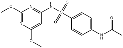 N-(2,6-ジメトキシピリミジン-4-イル)-4-(アセチルアミノ)ベンゼンスルホンアミド 化学構造式