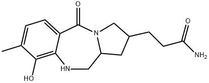 1H-Pyrrolo(2,1-c)(1,4)benzodiazepine-2-propionamide, 2,3,5,10,11,11a-h exahydro-9-hydroxy-8-methyl-5-oxo- Struktur