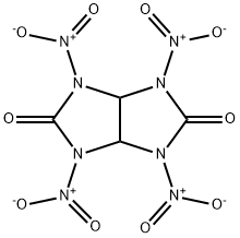 tetrahydro-1,3,4,6-tetranitroimidazo[4,5-d]imidazole-2,5(1H,3H)-dione 结构式