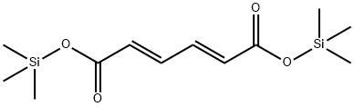 (2E,4E)-2,4-ヘキサジエン二酸ビス(トリメチルシリル) 化学構造式