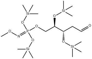 3-O,4-O-ビス(トリメチルシリル)-2-デオキシ-D-erythro-ペントース5-[N-メトキシイミドりん酸ビス(トリメチルシリル)] 化学構造式