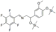 N-[2-Trimethylsilyloxy-2-(3-methoxy-4-trimethylsilyloxyphenyl)ethyl](pentafluorophenyl)methanimine Struktur