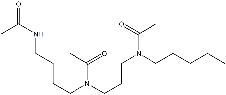 N-[4-(アセチルアミノ)ブチル]-N-[3-(アセチルペンチルアミノ)プロピル]アセトアミド 化学構造式