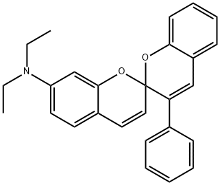 N,N-ジエチル-3'-フェニル-2,2'-スピロビ[2H-1-ベンゾピラン]-7-アミン 化学構造式