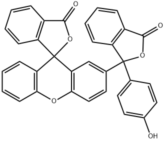2'-[1,3-ジヒドロ-1-(4-ヒドロキシフェニル)-3-オキソイソベンゾフラン-1-イル]スピロ[イソベンゾフラン-1(3H),9'-[9H]キサンテン]-3-オン 化学構造式