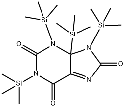 4,9-ジヒドロ-1,3,4,9-テトラキス(トリメチルシリル)-1H-プリン-2,6,8(3H)-トリオン 化学構造式