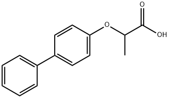 丙酸,2-(4-联苯氧基)-, 5555-13-5, 结构式