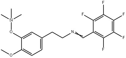 4-Methoxy-N-[(pentafluorophenyl)methylene]-3-[(trimethylsilyl)oxy]benzeneethanamine Struktur