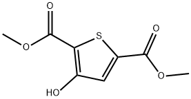 2,5-ビス(メトキシカルボニル)チオフェン-3-オール 化学構造式