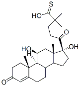 S-[11beta,17-dihydroxypregn-4-ene-3,20-dione] 21-(thiopivalate) Struktur