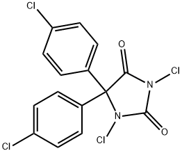 5,5-ビス(p-クロロフェニル)-1,3-ジクロロヒダントイン 化学構造式