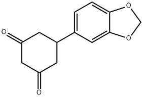 5-(1,3-ベンゾジオキソール-5-イル)シクロヘキサン-1,3-ジオン 化学構造式