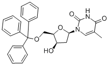 5`-O-三苯甲基-2`-脱氧-Β-D-LYXO喃糖基胸腺嘧啶, 55612-11-8, 结构式