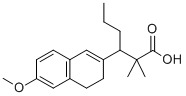 3-[(3,4-ジヒドロ-6-メトキシナフタレン)-2-イル]-2,2-ジメチルヘキサン酸 化学構造式