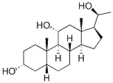 (20R)-5β-プレグナン-3α,11α,20-トリオール 化学構造式