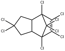 2,2,4,5,6,7,8,8-オクタクロロ-2,3,3a,4,7,7a-ヘキサヒドロ-4,7-メタノ-1H-インデン 化学構造式