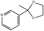 3-(2-メチル-1,3-ジオキソラン-2-イル)ピリジン 化学構造式