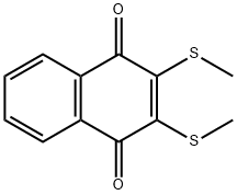 2,3-ビス(メチルチオ)-1,4-ナフタレンジオン 化学構造式