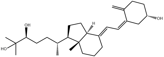 (3S,6R)-6-[(1R,3aR,4E,7aS)-4-[(2Z)-2-[(5R)-5-hydroxy-2-methylidene-cyc lohexylidene]ethylidene]-7a-methyl-2,3,3a,5,6,7-hexahydro-1H-inden-1-y l]-2-methyl-heptane-2,3-diol Struktur