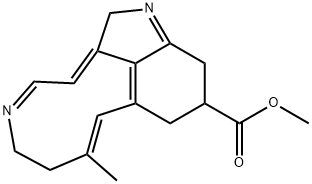 2,6,7,10,11,12-ヘキサヒドロ-8-メチルアゼシノ[4,5,6-cd]インドール-11-カルボン酸メチル 化学構造式