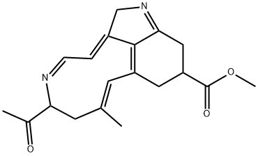 6-Acetyl-2,6,7,10,11,12-hexahydro-8-methylazecino[4,5,6-cd]indole-11-carboxylic acid methyl ester Struktur
