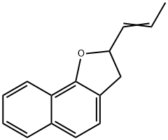 2,3-ジヒドロ-2-(1-プロペニル)ナフト[1,2-b]フラン 化学構造式