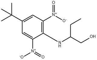 2-[[4-(1,1-ジメチルエチル)-2,6-ジニトロフェニル]アミノ]-1-ブタノール 化学構造式