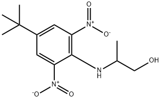 2-[[4-(1,1-ジメチルエチル)-2,6-ジニトロフェニル]アミノ]-1-プロパノール 化学構造式