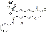 sodium 7-[(chloroacetyl)amino]-4-hydroxy-3-(phenylazo)naphthalene-2-sulphonate Struktur