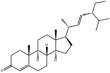 (22E,24R)-スチグマスタ-4,22-ジエン-3-オン 化学構造式