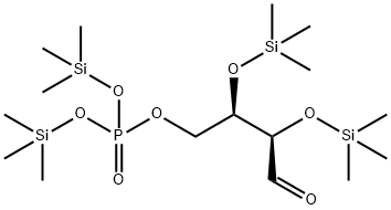 Phosphoric acid [(2R,3R)-4-oxo-2,3-bis(trimethylsilyloxy)butyl]bis(trimethylsilyl) ester Struktur