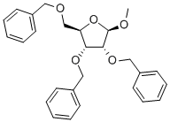 1-甲氧基-2,3,5-三苄氧基-beta-D-呋喃核糖,55725-85-4,结构式