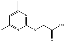 2-(CARBOXYMETHYLTHIO)-4,6-DIMETHYLPYRIMIDINE MONOHYDRATE Structure