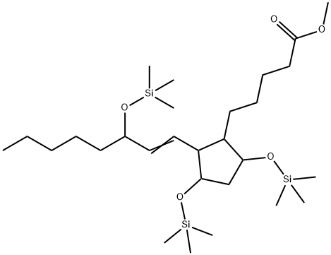 3,5-Bis[(trimethylsilyl)oxy]-2-[3-[(trimethylsilyl)oxy]-1-octenyl]cyclopentanepentanoic acid methyl ester Structure
