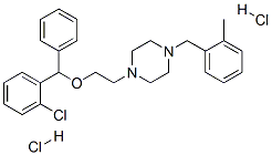1-[2-[2-クロロフェニル(フェニル)メトキシ]エチル]-4-(2-メチルフェニルメチル)ピペラジン・2塩酸塩 化学構造式