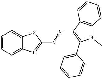 2-[2-(1-甲基-2-苯基-1H-吲哚-3-基)偶氮]苯并噻唑 结构式