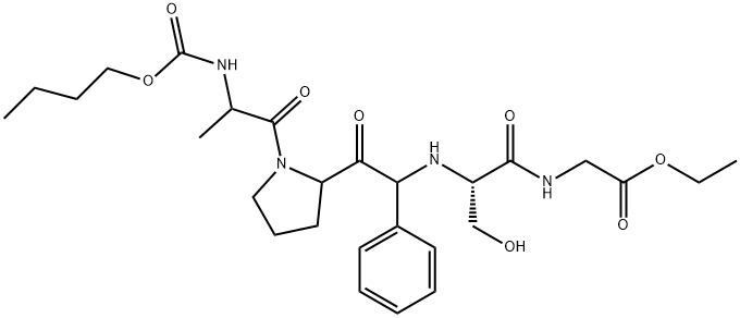 N-[N-[2-[1-[2-[(ブトキシカルボニル)アミノ]-1-オキソプロピル]ピロリジン-2-イル]-2-オキソ-1-フェニルエチル]-L-セリル]グリシンエチル 化学構造式