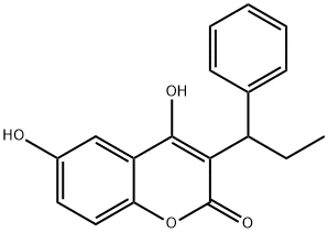 4,6-ジヒドロキシ-3-(1-フェニルプロピル)-2H-1-ベンゾピラン-2-オン 化学構造式