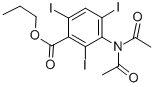 3-(ジアセチルアミノ)-2,4,6-トリヨード安息香酸プロピル 化学構造式