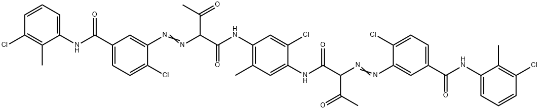 3,3'-[(2-chloro-5-methyl-p-phenylene)bis[imino(1-acetyl-2-oxoethylene)azo]]bis[4-chloro-N-(3-chloro-o-tolyl)benzamide]  Struktur