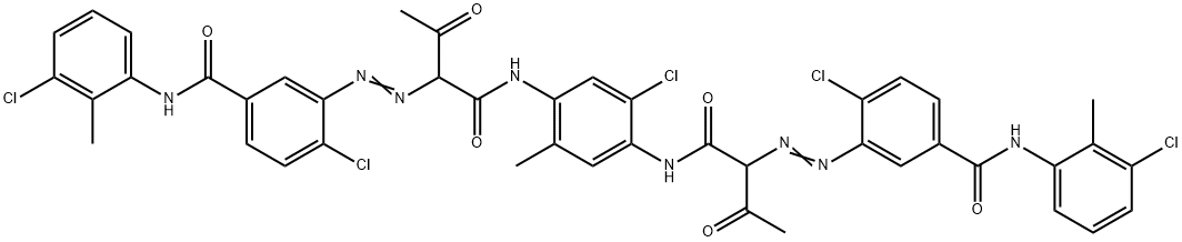 3,3'-[(2-chloro-5-methyl-p-phenylene)bis[imino(1-acetyl-2-oxoethylene)azo]]bis[4-chloro-N-(3-chloro-o-tolyl)benzamide] Structure