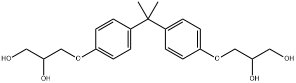 3,3'-[(1-メチルエチリデン)ビス(4,1-フェニレン)ビス(オキシ)]ビス(1,2-プロパンジオール) 化学構造式