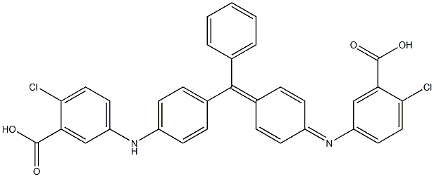 5-[[4-[[4-[(3-carboxy-4-chlorophenyl)amino]phenyl]phenylmethylene]-2,5-cyclohexadien-1-ylidene]amino]-2-chlorobenzoic acid Struktur
