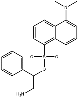 5-(Dimethylamino)-1-naphthalenesulfonic acid 2-amino-1-phenylethyl ester Structure