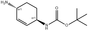 Carbamic acid, [(1R,4R)-4-amino-2-cyclohexen-1-yl]-, 1,1-dimethylethyl ester, Struktur
