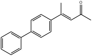 (E)-4-(4-ビフェニリル)-3-ペンテン-2-オン 化学構造式