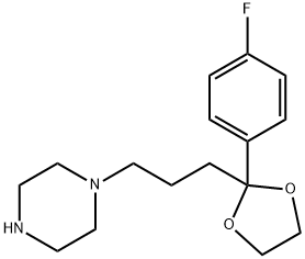 1-(3-[2-(4-Fluorophenyl)-[1,3]dioxolan-2-yl]propyl)piperazine, 55846-41-8, 结构式
