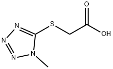 [(1-メチル-1H-テトラゾール-5-イル)チオ]酢酸 化学構造式