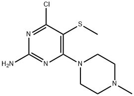 4-クロロ-6-(4-メチルピペラジノ)-5-(メチルチオ)ピリミジン-2-アミン 化学構造式