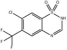 7-chloro-6-(trifluoromethyl)-1,2,4-benzothiadiazine 1,1-dioxide Struktur